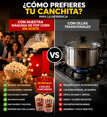 Máquina de Pop Corn Canchita Sin Aceite – Saludable y Rápida