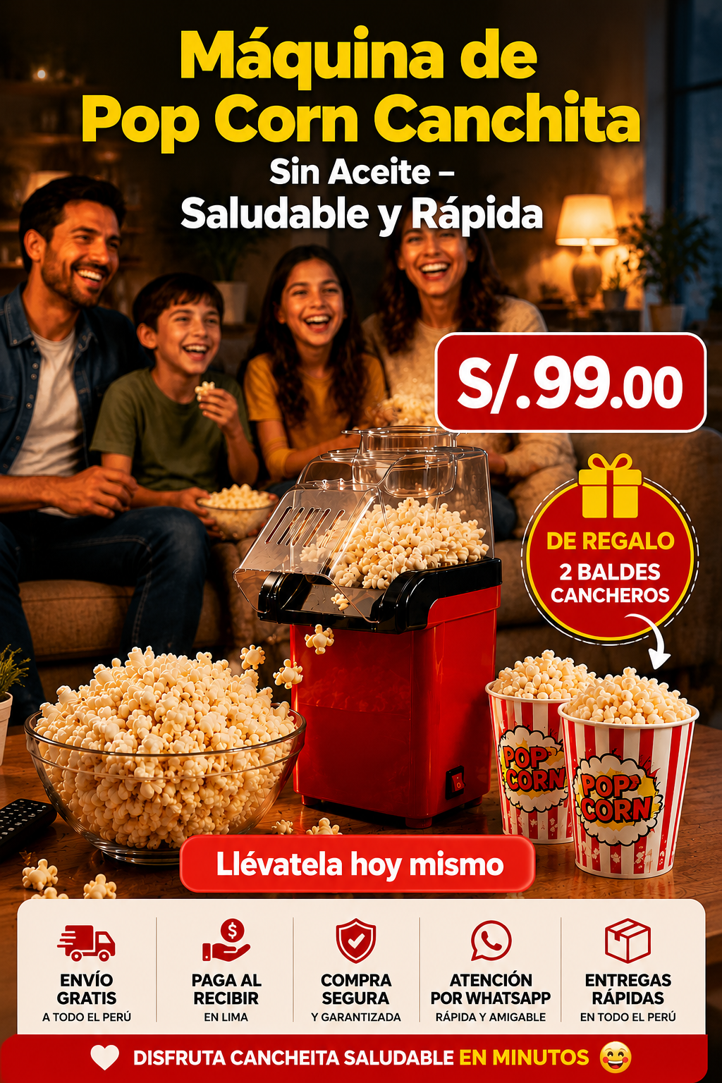 Máquina de Pop Corn Canchita Sin Aceite – Saludable y Rápida