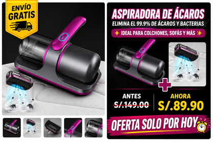 Aspiradora Antiácaros UV para Colchones y Sofás – Limpieza Profunda en Casa