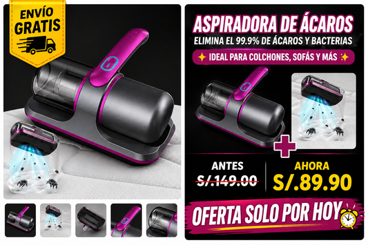 Aspiradora Antiácaros UV para Colchones y Sofás – Limpieza Profunda en Casa